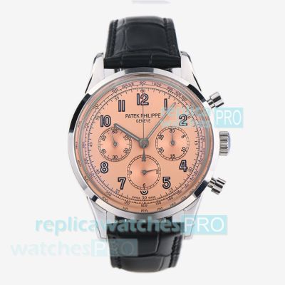 Swiss Replica TW Patek Philippe Complications Salmon Dial Chronograph Watch 41mm 
